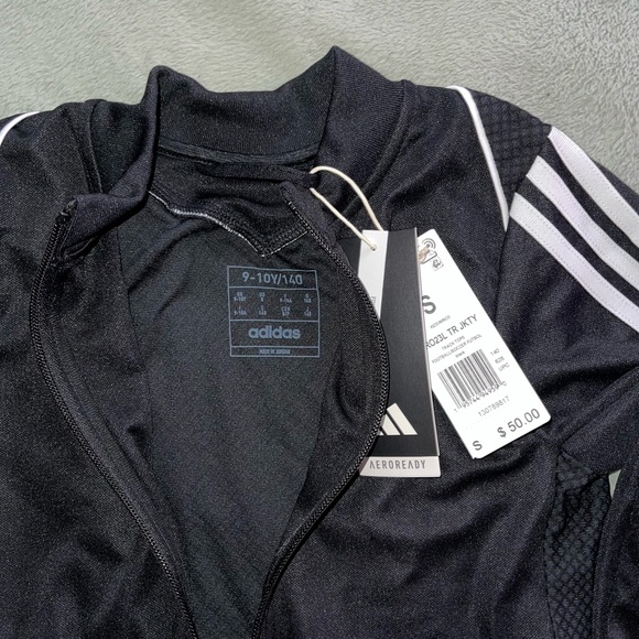 Adidas Striped Black and White Tracksuit Jacket NWT Youth S - Picture 2 of 5